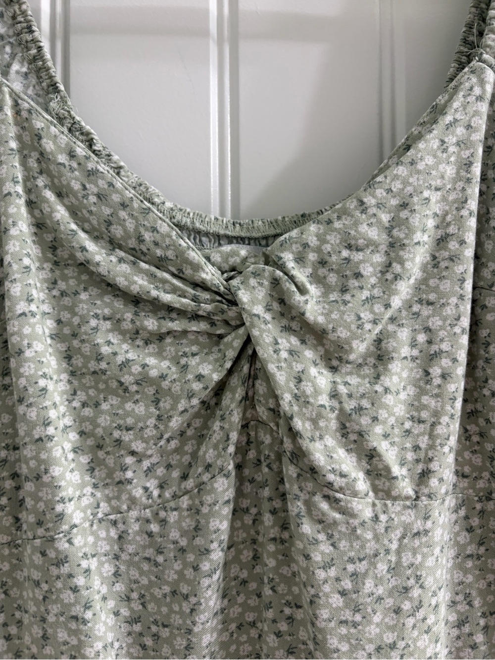 Hollister Sage Floral Long-Sleeve Knot-Front Dress Sz XS Cottagecore Prairie - Picture 5 of 10